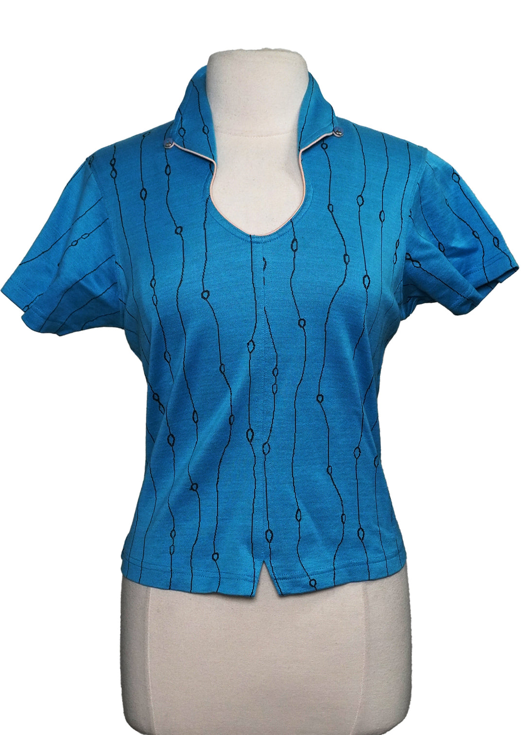 Jaime Sadock Short Sleeve Knit Top - Blue - Size Medium - Skorzie