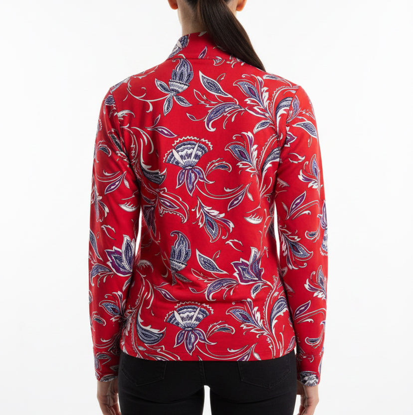 Post Card Women's Golf Long Sleeve Top Malala Print Size 48