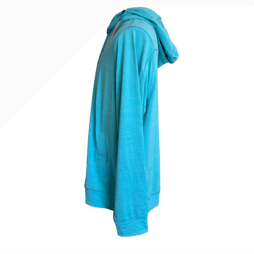 Greg Norman Men's Momentum Golf Hoodie - Turquoise Sea Heather - Large - Skorzie