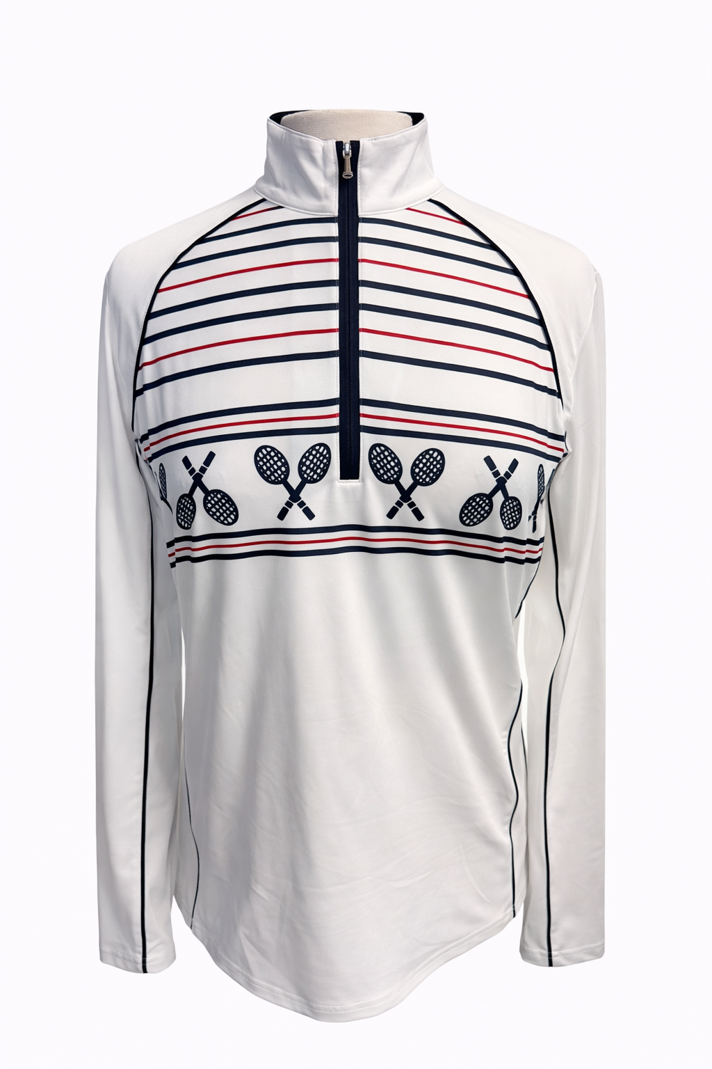 SanSoleil Sunglow Print Piping Mock - SIDELINES - Skorzie