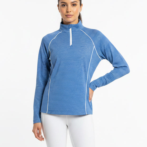 Johnnie-O Women's Golf L/S Polo Jasmine (w/logo) Palace Blue