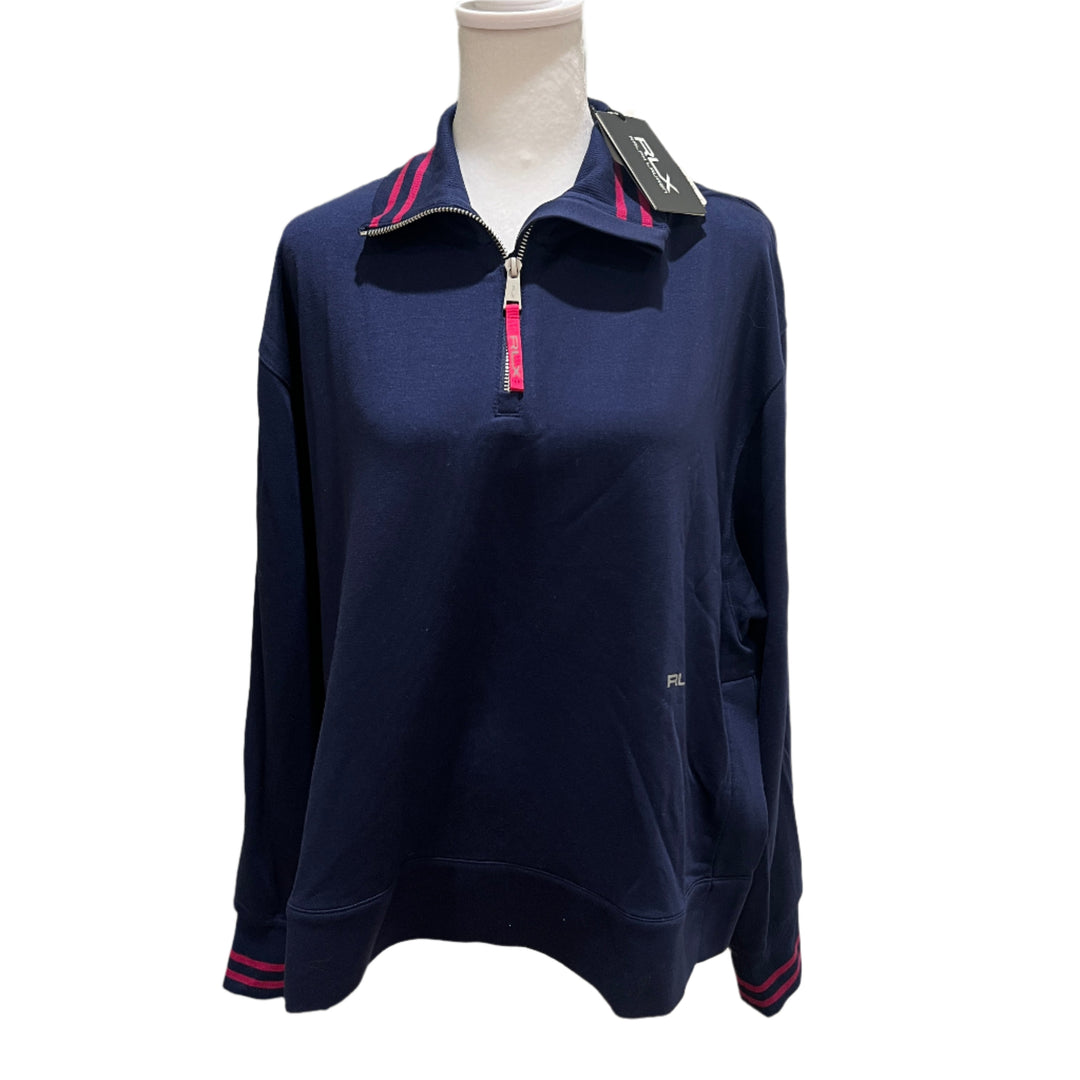 RLX French Terry Quarter Zip (w/ logo) - Navy - Skorzie