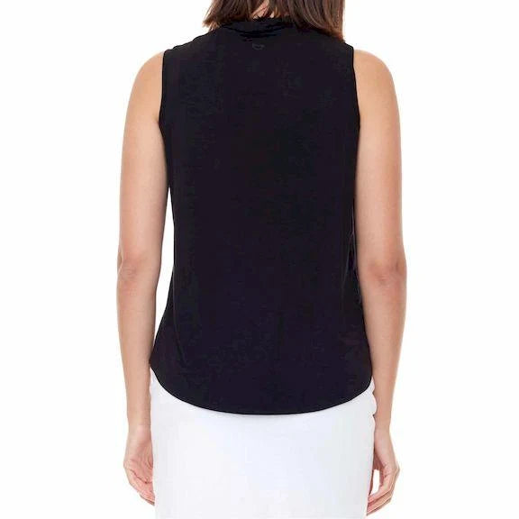 Swing Control Bamboo V-neck Sleeveless Top - Black