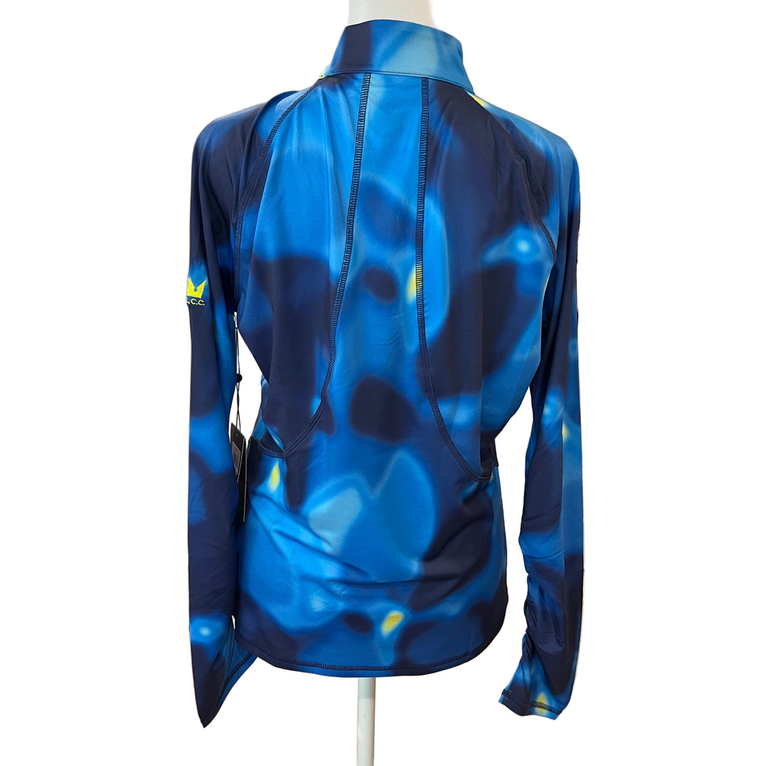 G/FORE Ruched Quarter Zip (w/logo) - Blue Multi Print