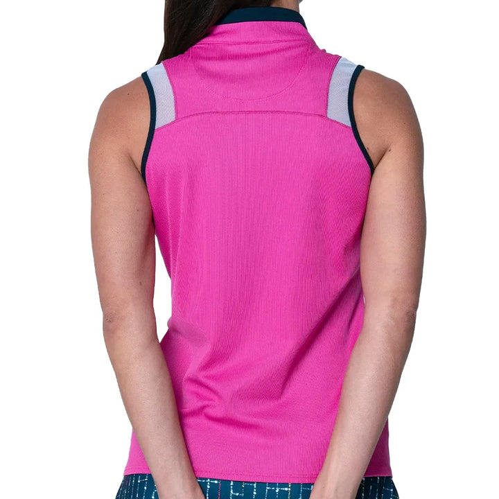 Lucky In Love Color Block Zip Tank - Mulberry