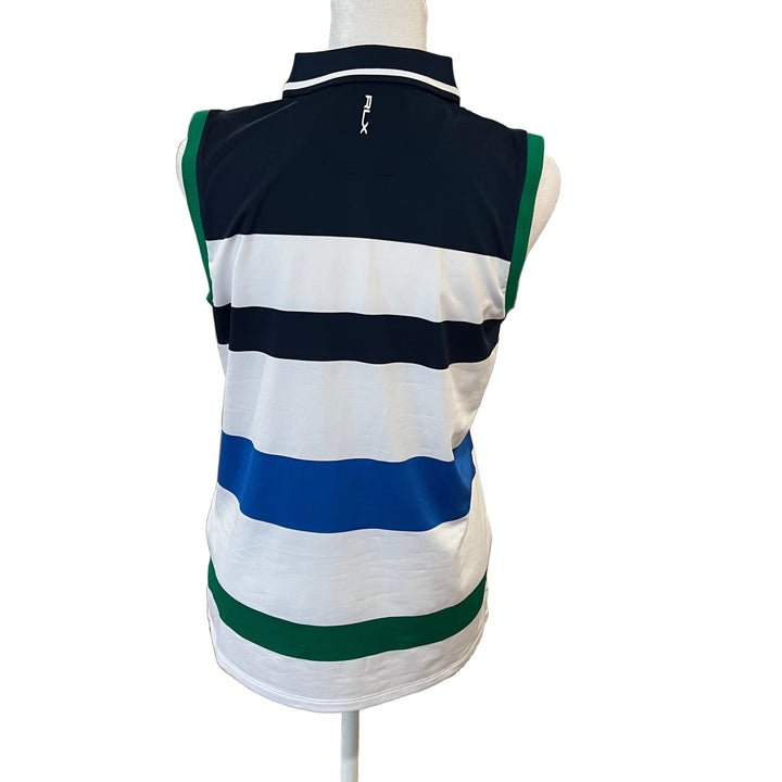 RLX Ralph Lauren Tailored Fit Sleeveless Polo (w/logo) - White Multi