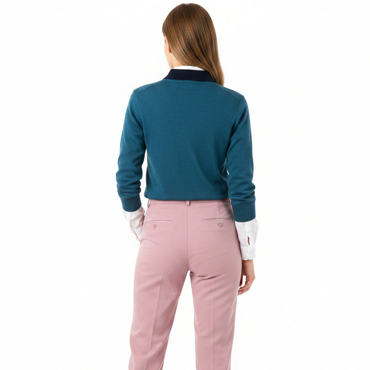 G/FORE Women's Sweater Polo Color Block Teal Size S