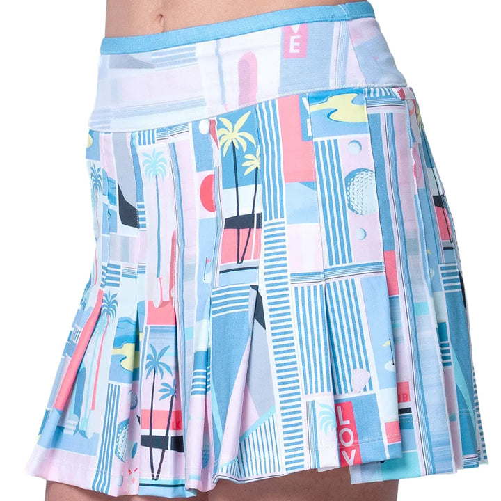 Lucky In Love Linen Nouveau Pleated Skort (16") - Periwinkle