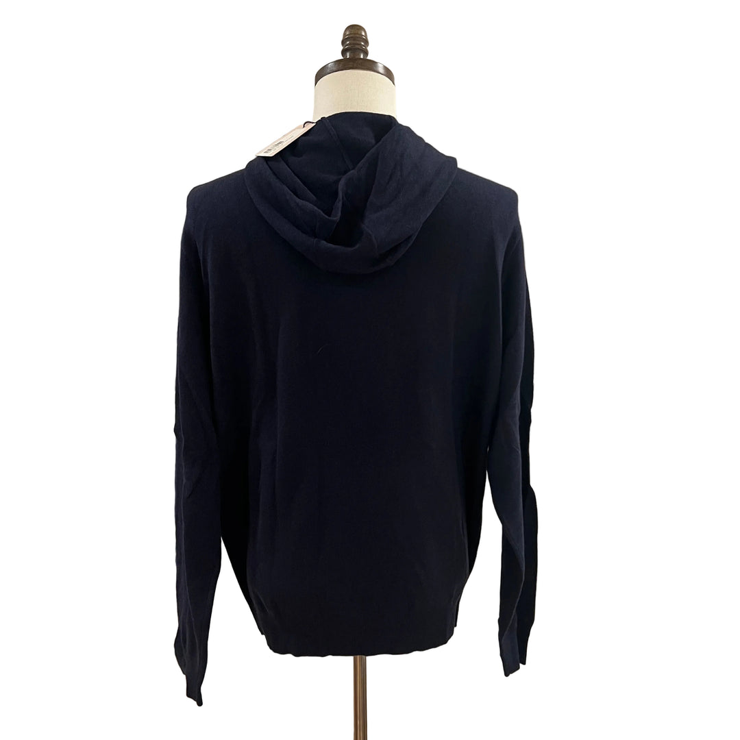 Peter Millar Conway Wool Cashmere Popover Hoodie - Navy - Large - Skorzie
