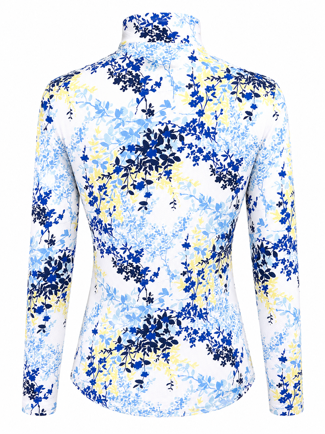 SanSoleil SolCool Print Long Sleeve Mock - Navy Willow - Small