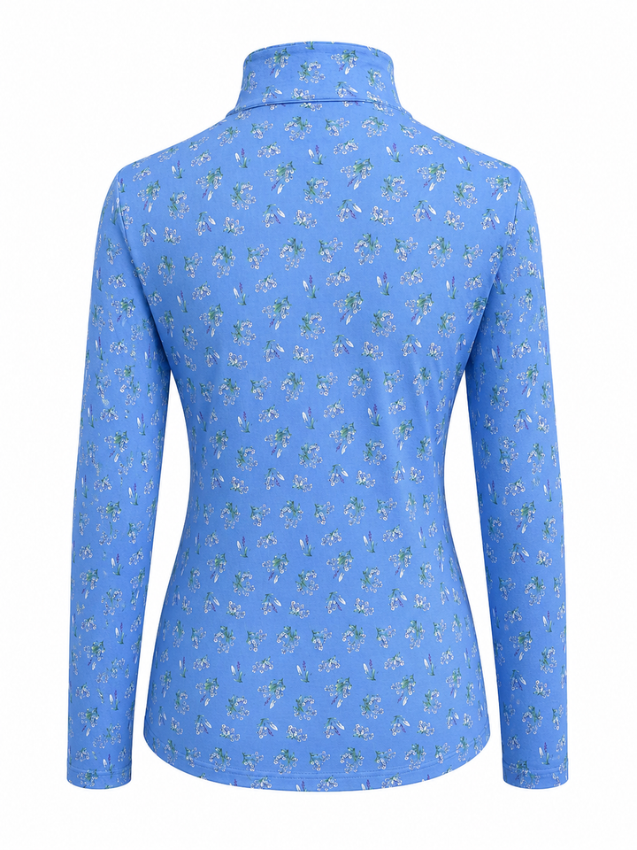 G-Lifestyle Long Sleeve Quarter Zip - Peri Bouquet - Small