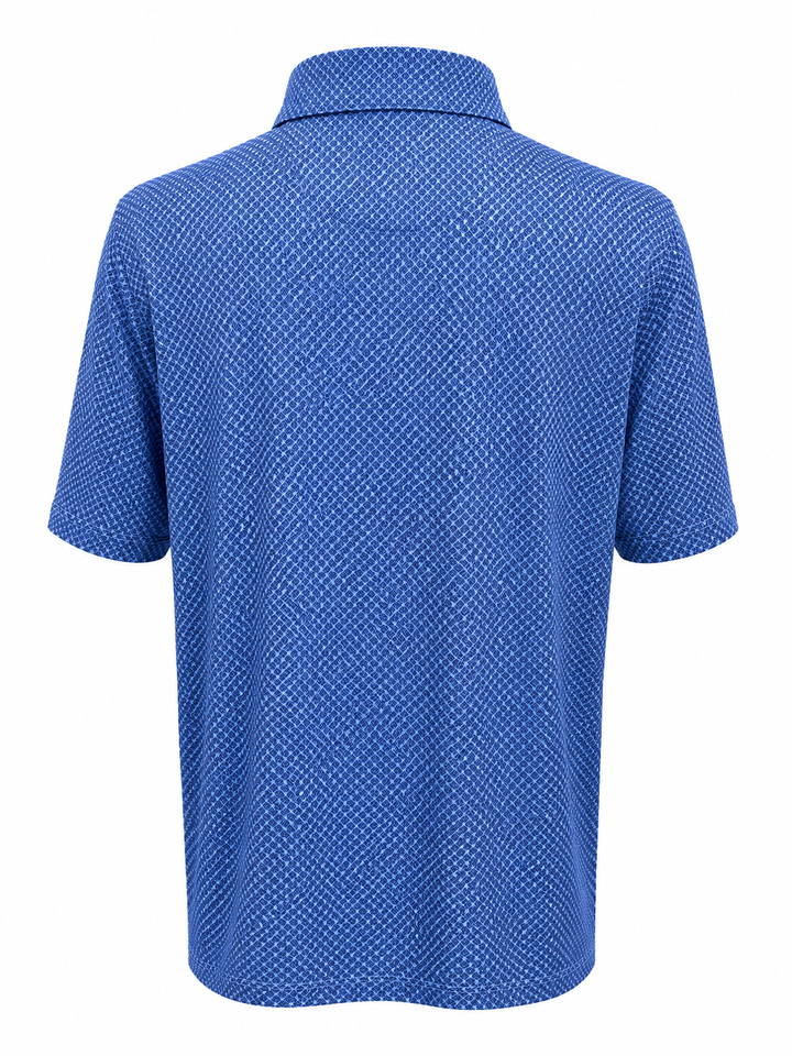 Bobby Jones Performance Diamond Argyle Print Jersey Polo - Classic Blue - Large