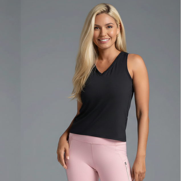 IBKUL Womens Abby Solid Sleeveless Top - Black - Small