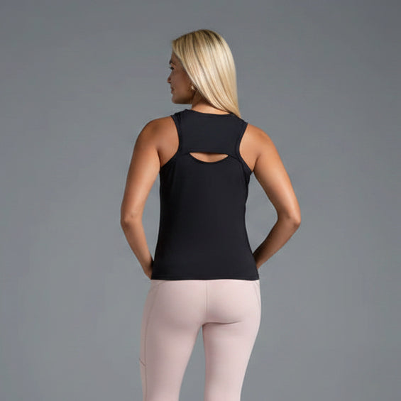 IBKUL Womens Abby Solid Sleeveless Top - Black - Small