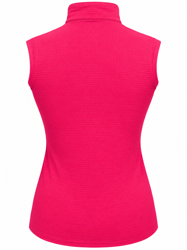 SanSoleil SolCool Sleeveless Mock Zip Top - Fiesta