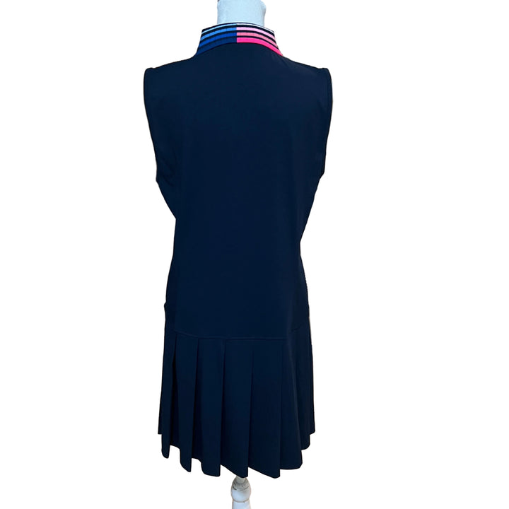 G/FORE Contrast Collar Pique Sleeveless Polo Golf Dress - Twilight