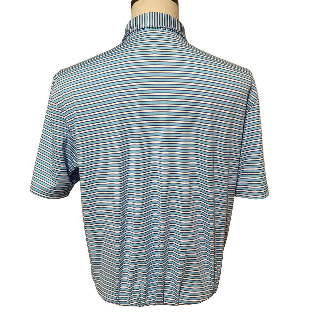 Turtleson Darcy Stripe Performance Polo (w/logo) - Blue/Violet - Skorzie