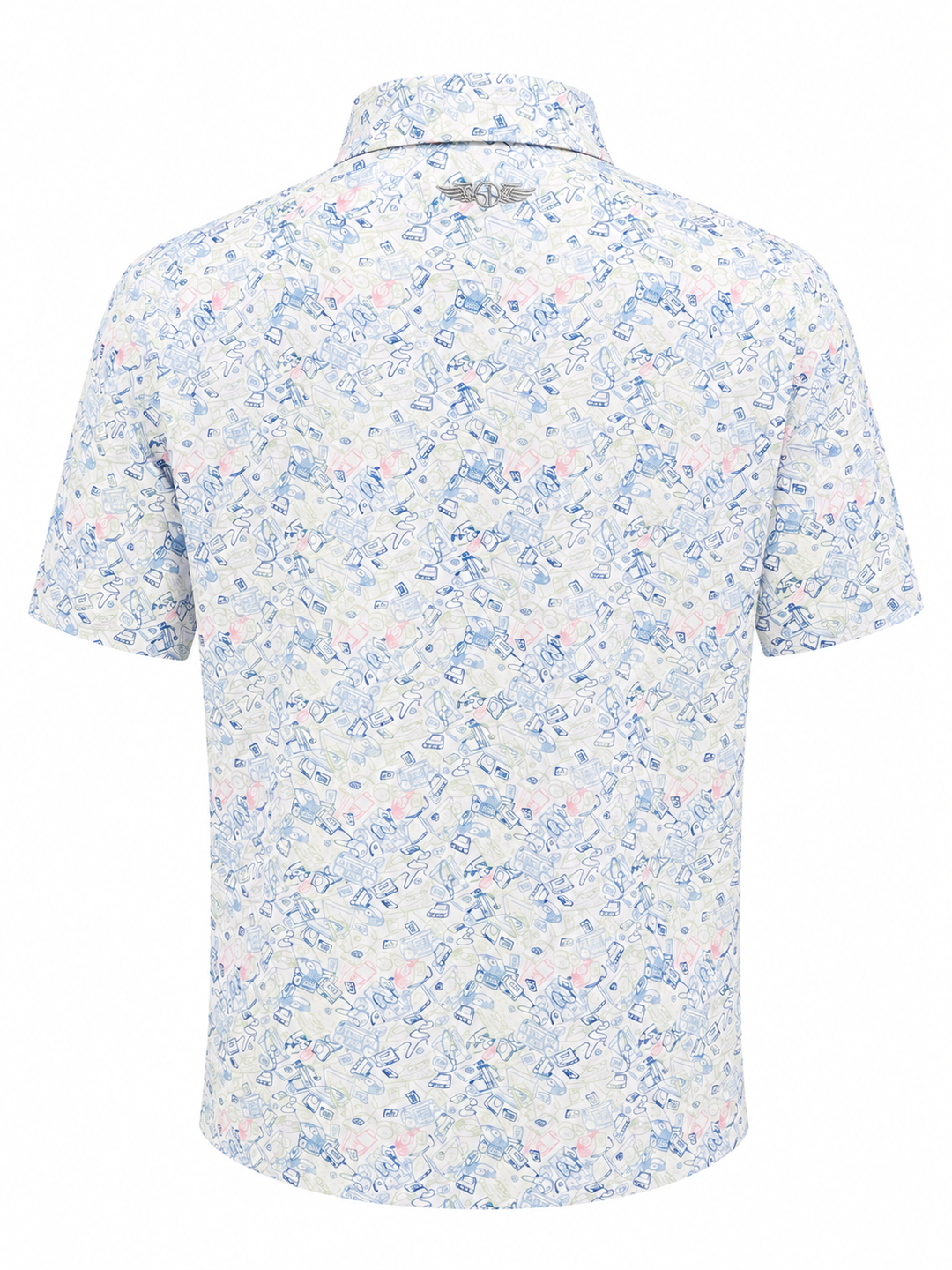 Straight Down Analog Polo (w/ logo) - White - Large