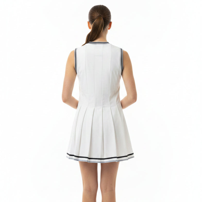 Varley Amanda Court Dress (32.5") - White - X-Small - Skorzie