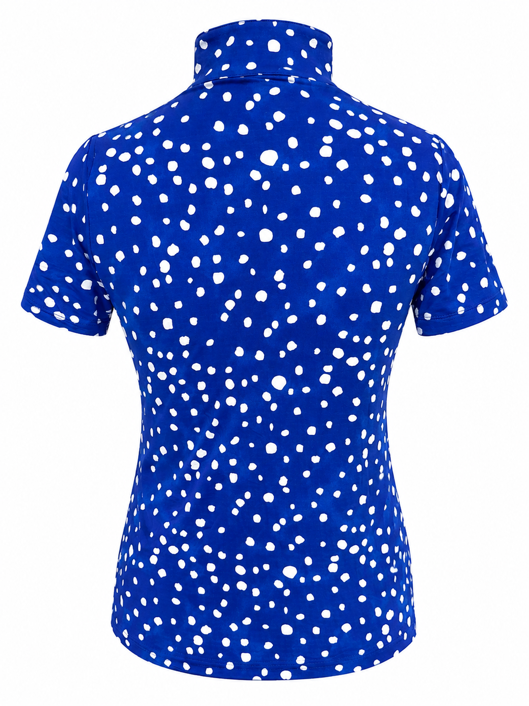 IBKUL Evelyn Short Sleeve Zip Mock - Blue/White