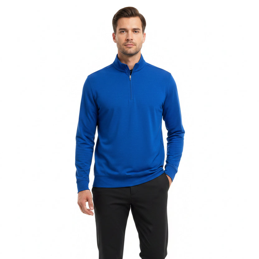 G/FORE Men's Golf Pullover Soft Touch Jersey 1/4 Zip Cobalt Size M