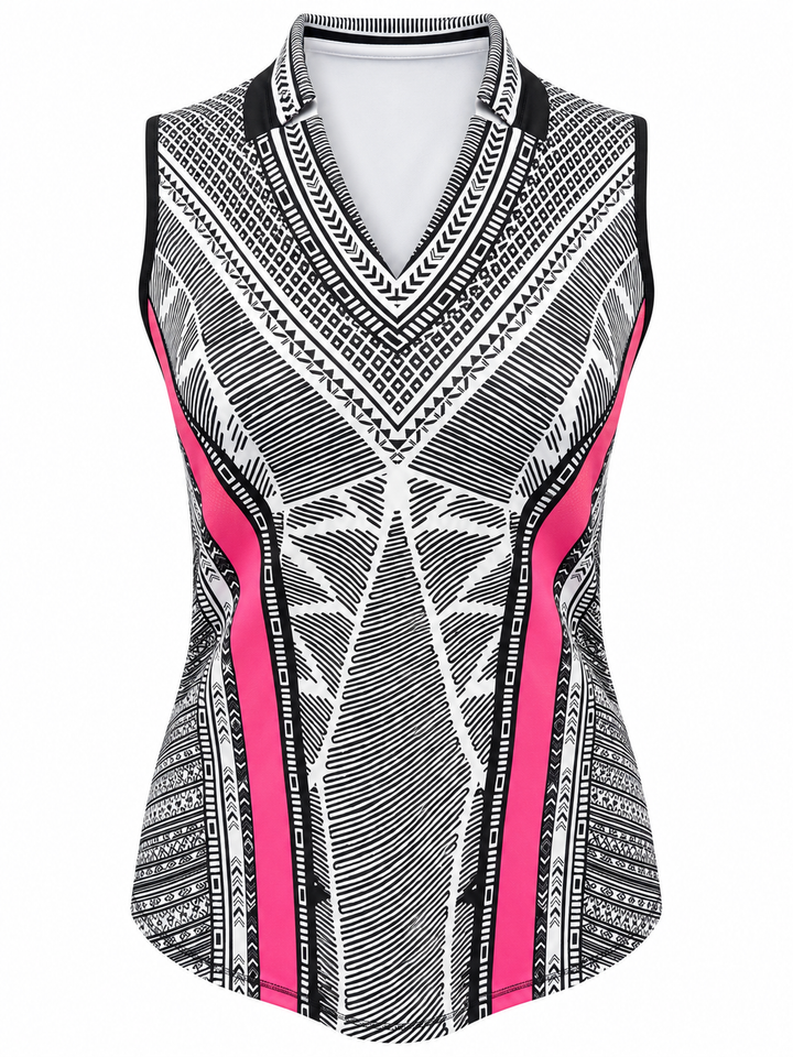 Lucky In Love Santa Fe Glow Tank - White/Black