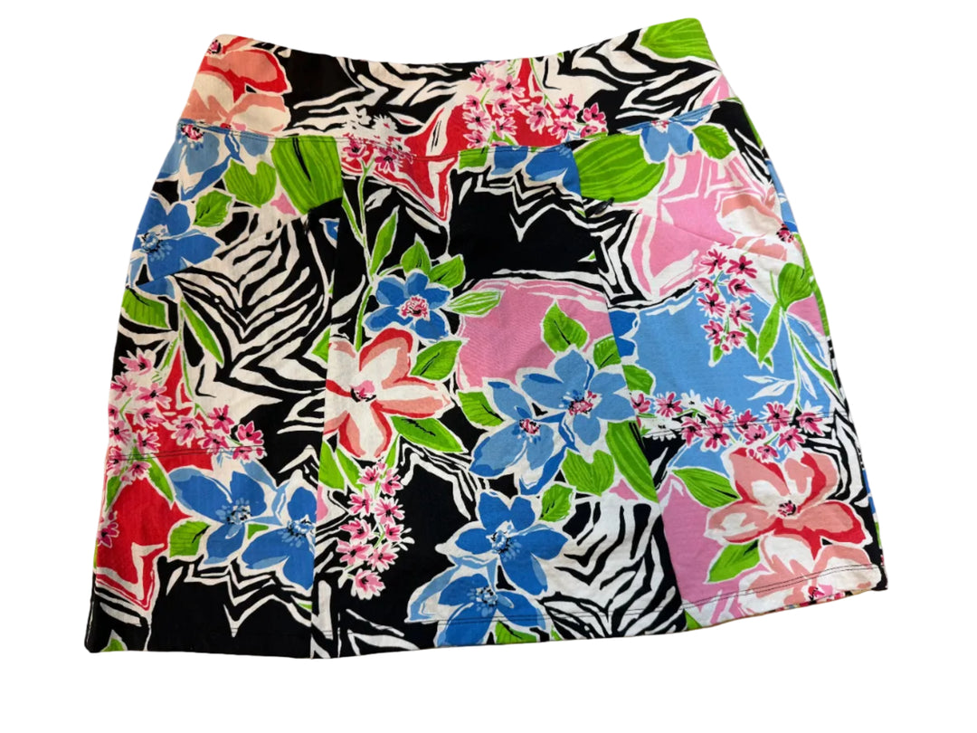 IBKUL Amelia Pull-on Skort (18") - Black Multi