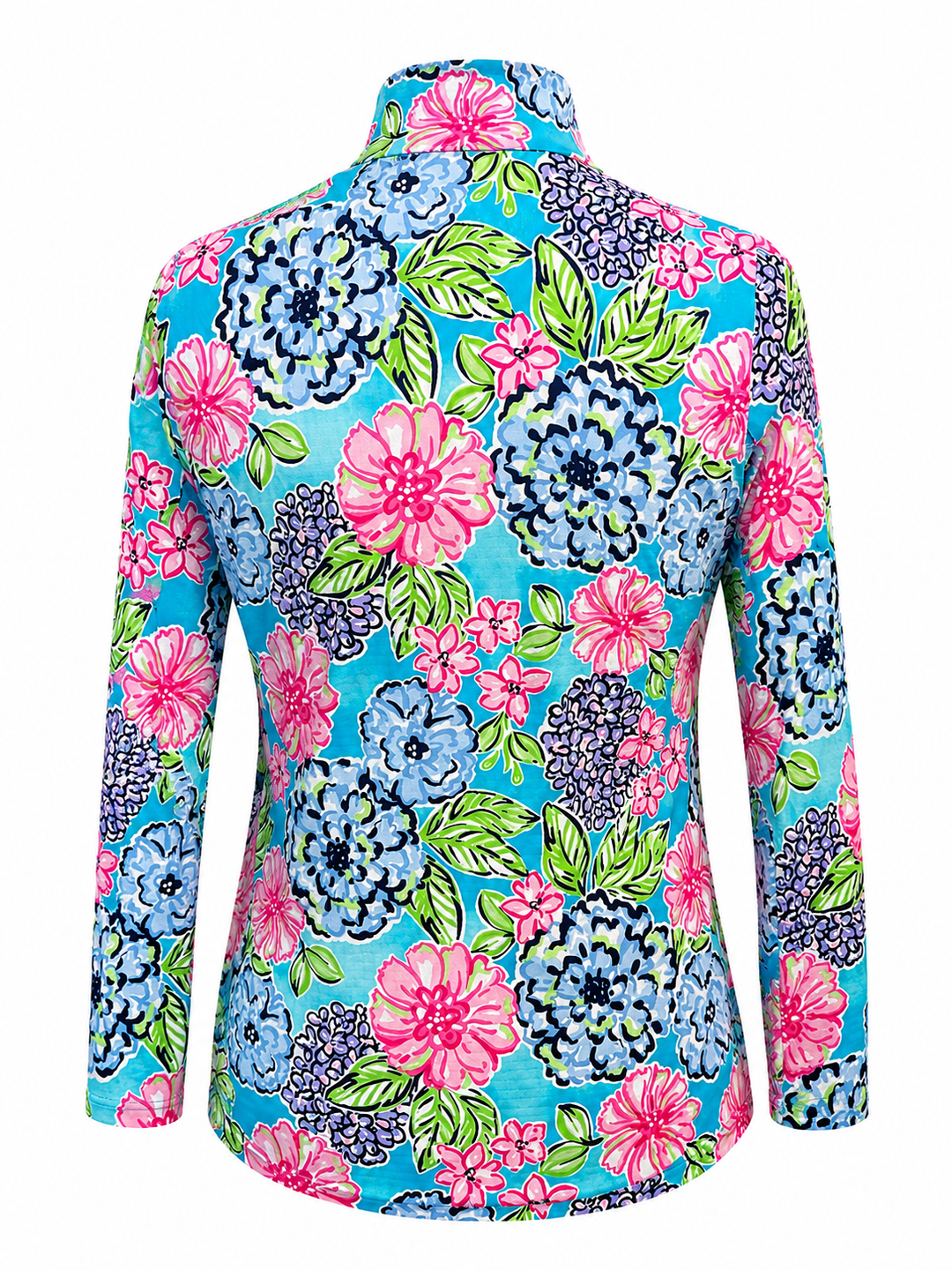 IBKUL Larisa Long Sleeve Mock Neck Top - Turquoise