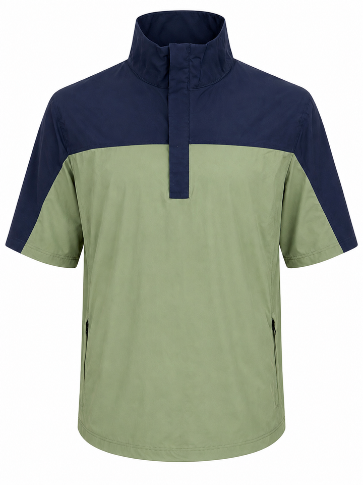 Sunice Glenn Short-Sleeve Water-Repellent WxTech Wind Pullover - Sea Spray - Large
