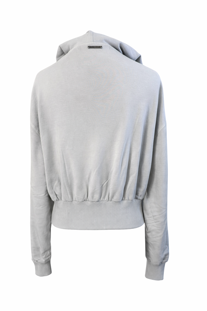 Blanc Noir Women's Allegra Raw Edge Hoodie - Pearl Blue - Skorzie