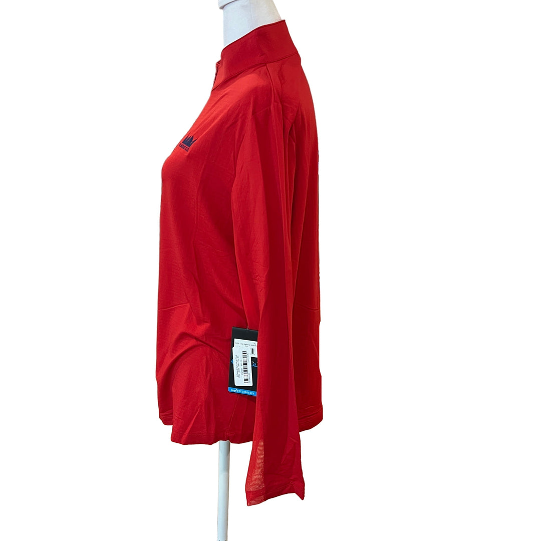 IBKUL Long Sleeve Zip Mock Neck (w/logo) - Red