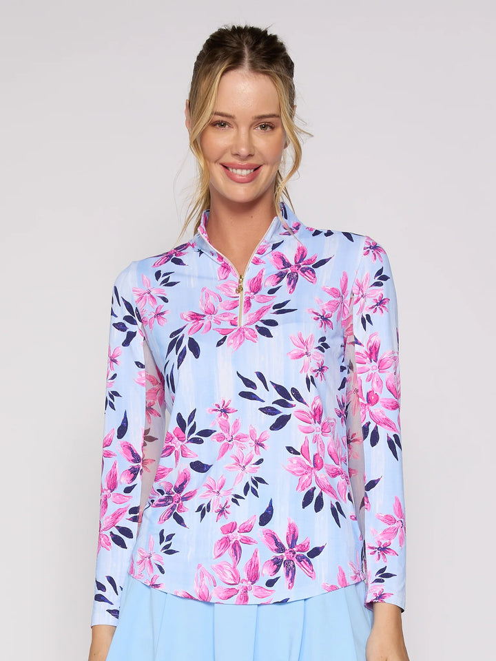 G-Lifestyle Quarter Zip Sun Protection Top - Bamboo - Skorzie