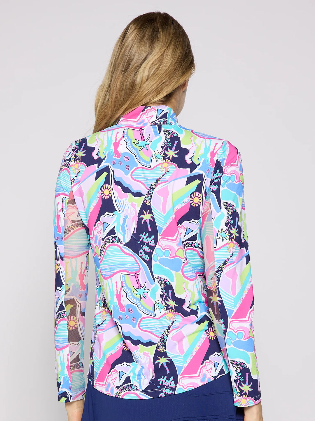 G-Lifestyle Quarter Zip Sun Protection Top - Navy Golfer - Skorzie