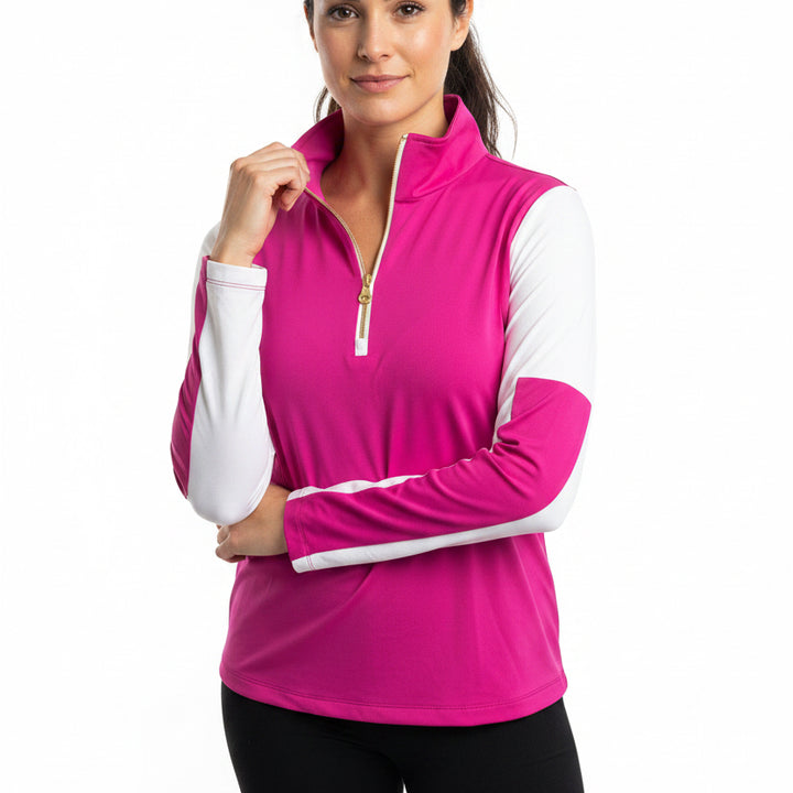 Brendratti Women's Golf L/S Polo Magenta Size 48