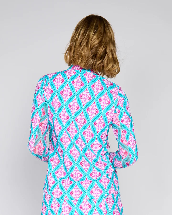 G-Lifestyle Womens Long Sleeve Zip Mock - Mandala Multi (Copy) - Skorzie