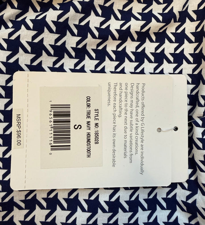 G-Lifestyle Long Sleeve Quarter Zip - Navy Houndstooth - Small
