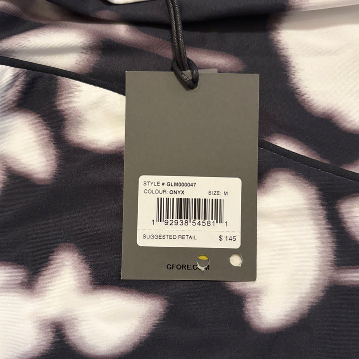 G/FORE Women's Golf L/S Polo Blur Floral Tech Jersey Onyx