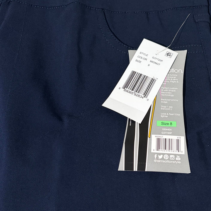 Slimsation Women's Golf Ankle Pants 29" Midnight Blue Size 8