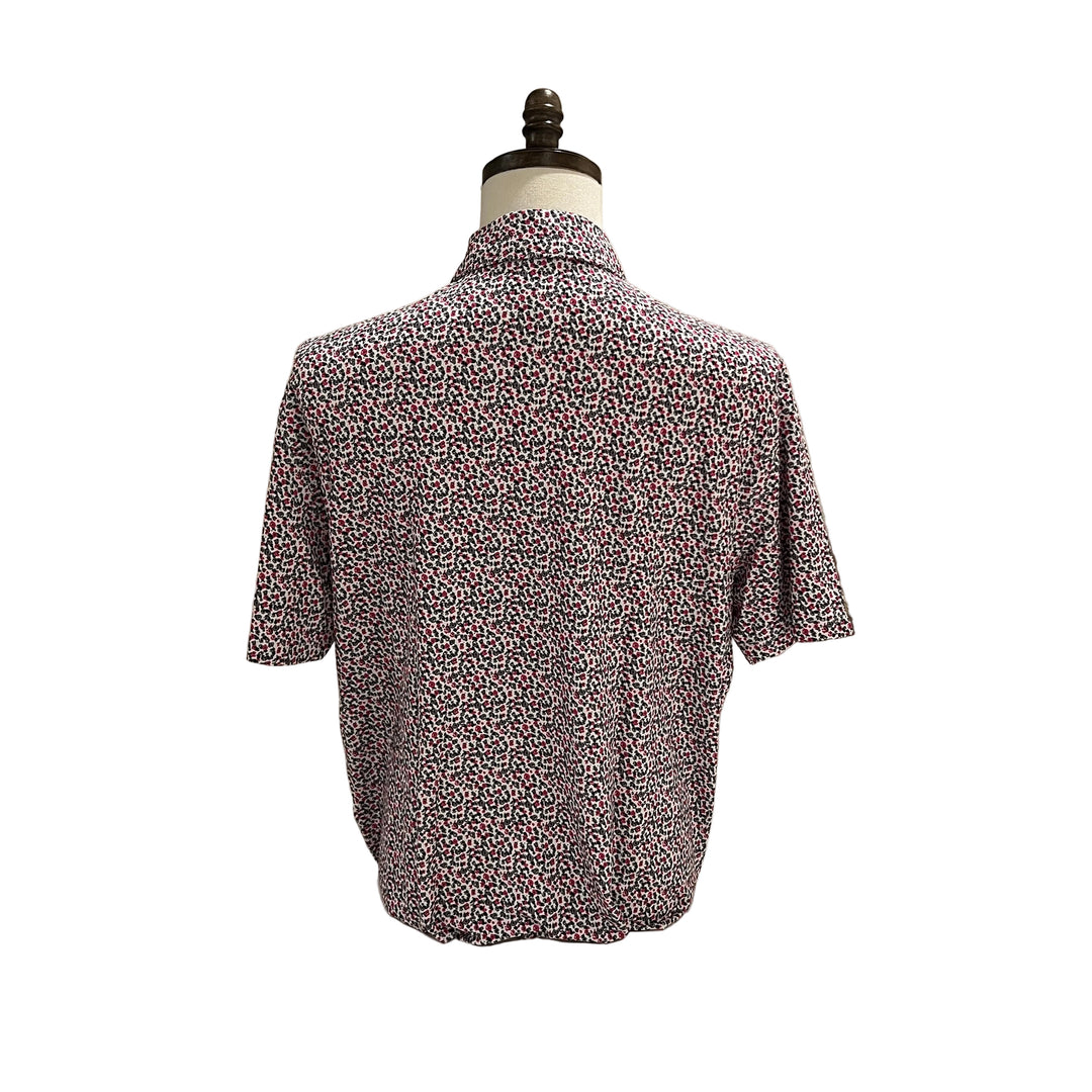 IBKUL Floral Polo - Berry/Grey/Black - Large - Skorzie