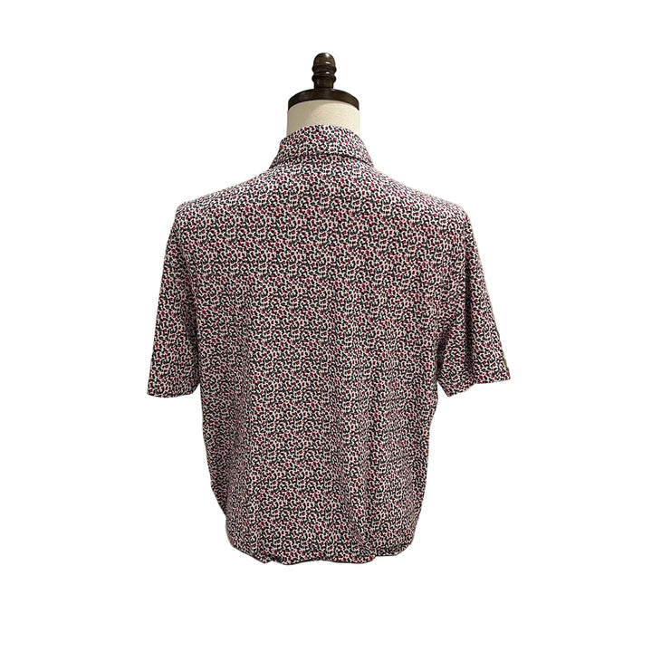 IBKUL Floral Polo - Berry/Grey/Black - Large - Skorzie