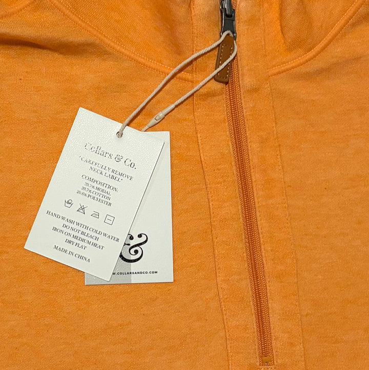 Collars & Co Men's Golf Quarter Zip Reversible Orange Size L