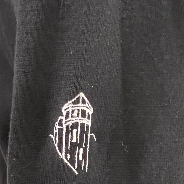 G/FORE Men's V-Neck Merino Zip Sweater (w/logo) - Onyx - Medium - Skorzie