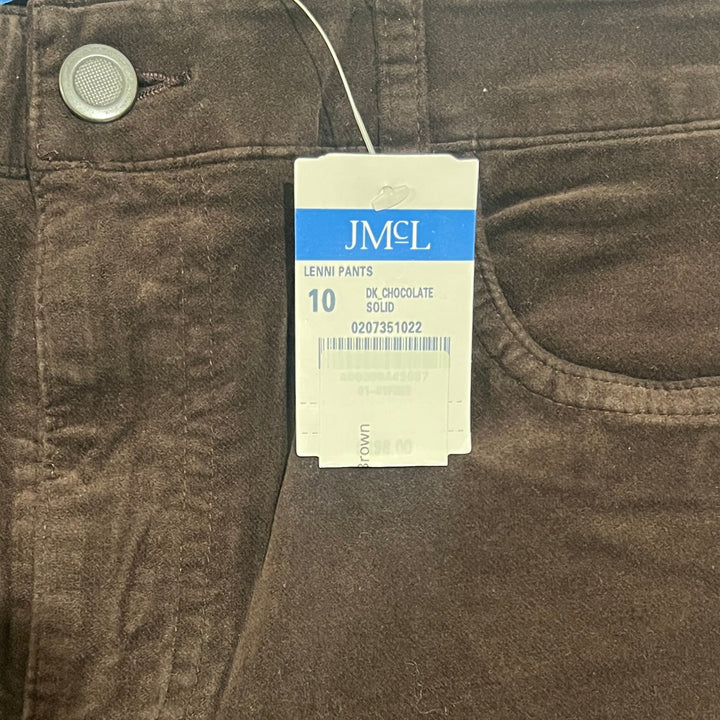 J. McLaughlin Women's Jeans Lenni Velvet (29") Dark Chocolate Size 10