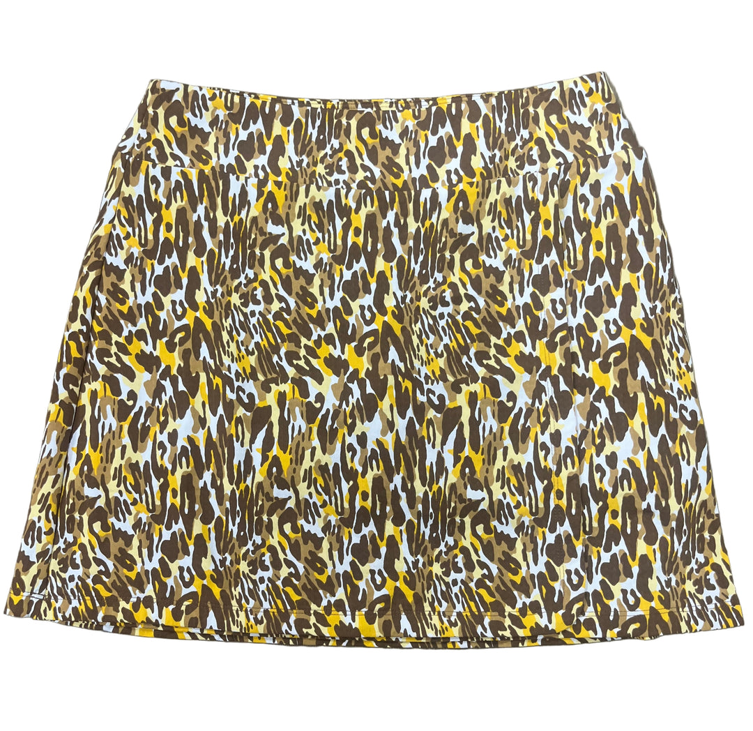 IBKUL Leopard Print Layered Skort 16" - Brown - Skorzie