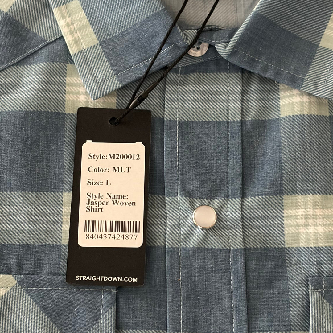 Straight Down Men's Shirt Jasper Woven Moonlight Size L