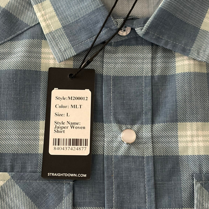 Straight Down Men's Shirt Jasper Woven Moonlight Size L