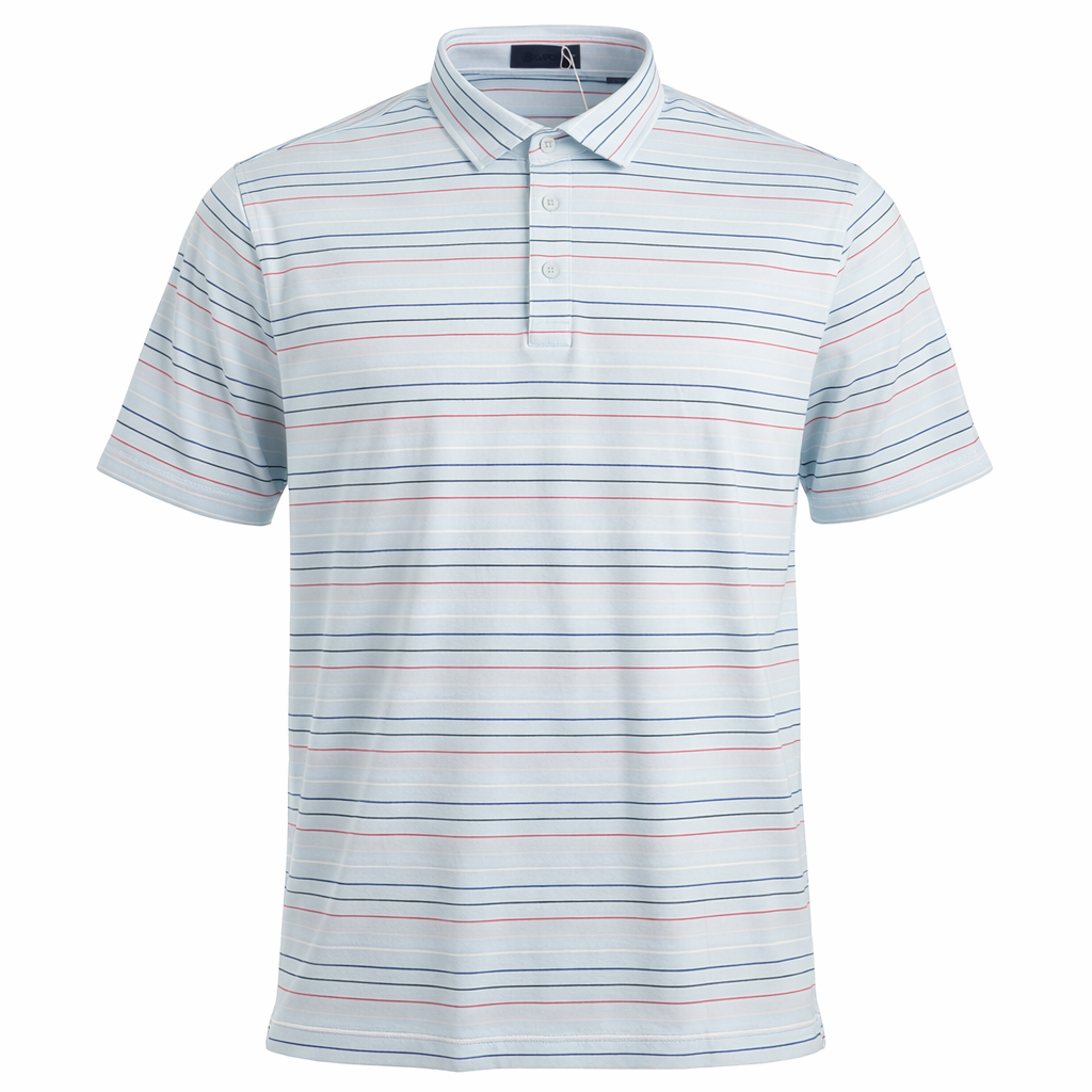 G/FORE Men's Essential Performance Pique Polo - Blue/Stripes - X-Large - Skorzie