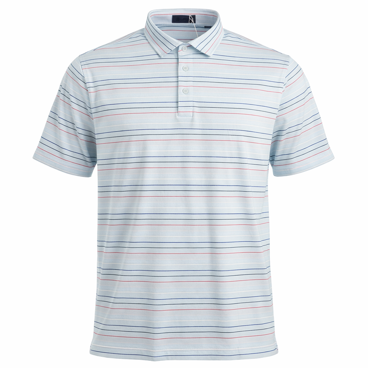 G/FORE Men's Essential Performance Pique Polo - Blue/Stripes - X-Large - Skorzie