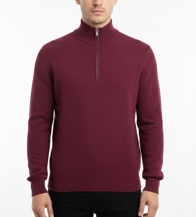 APOIL Men's Golf Sweater Cashmere Maroon Size L