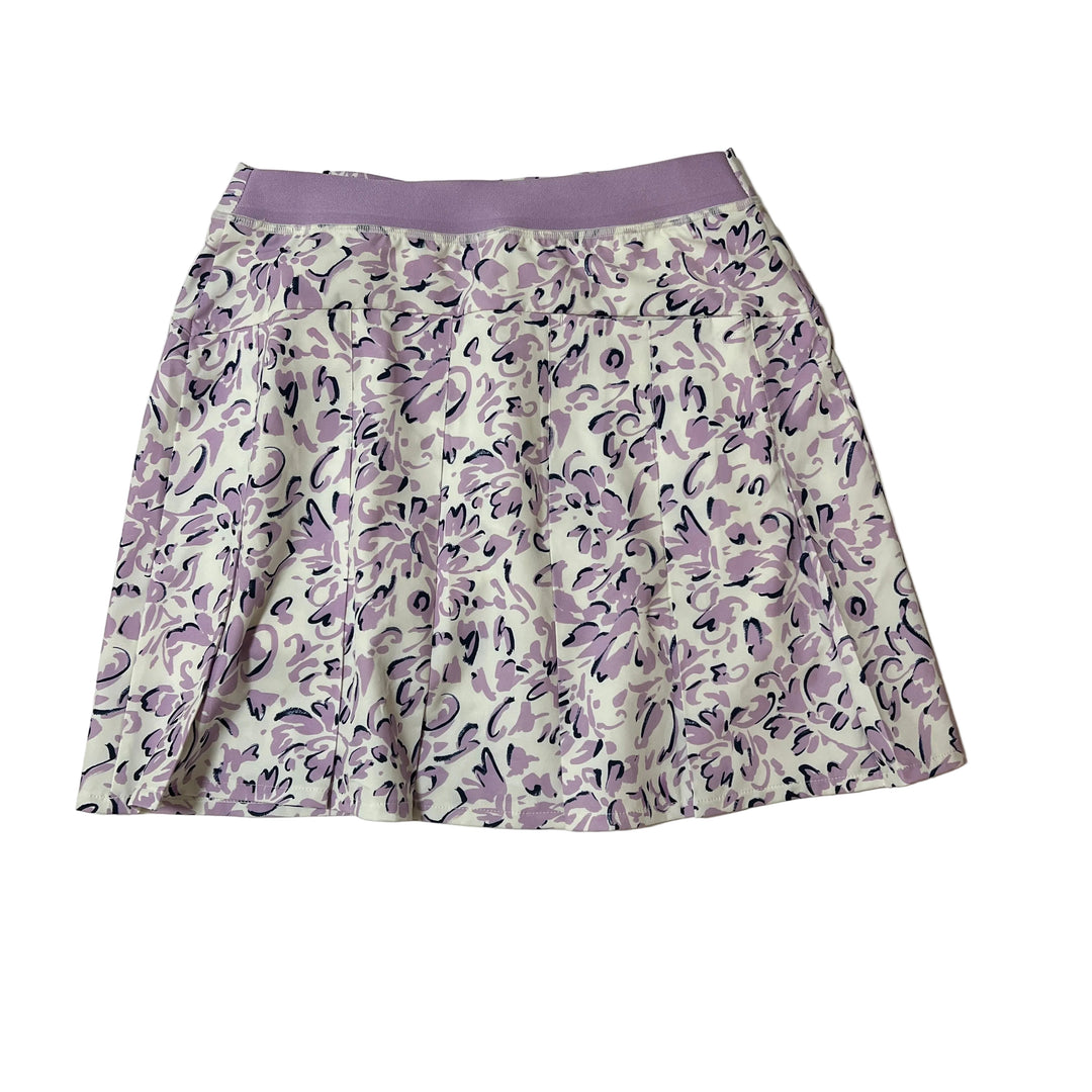 RLX Print Pleated 4-Way Stretch Skort (17") - Lavender Floral - X-Small - Skorzie